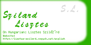 szilard lisztes business card